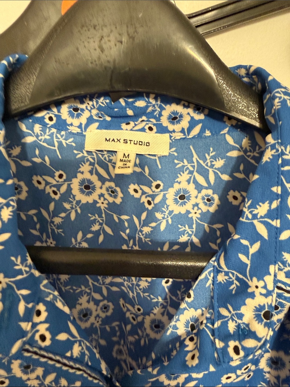 Max Studio Blue Floral Maxi Shirt Dress - Picture 6 of 6